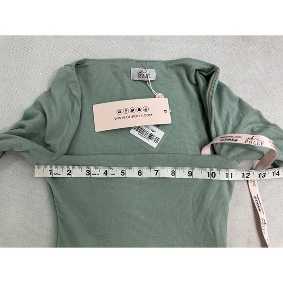 Oh Polly Amryn Long Sleeve A-Line Mini Dress Sage Size US 0 NWT - Picture 11 of 13